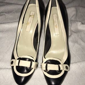 Black and white heels